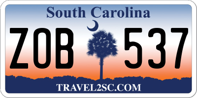 SC license plate ZOB537