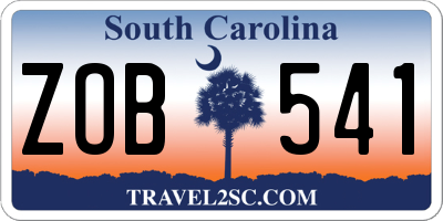 SC license plate ZOB541