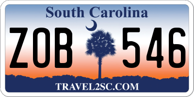 SC license plate ZOB546