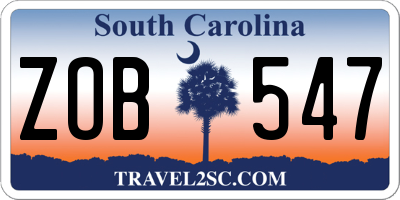 SC license plate ZOB547