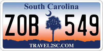 SC license plate ZOB549