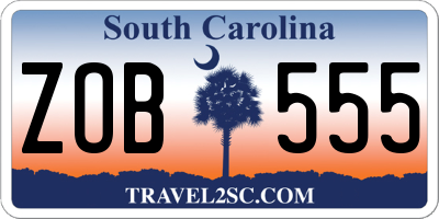 SC license plate ZOB555