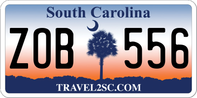 SC license plate ZOB556