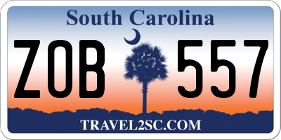 SC license plate ZOB557