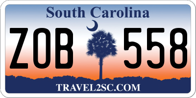 SC license plate ZOB558