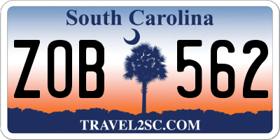 SC license plate ZOB562