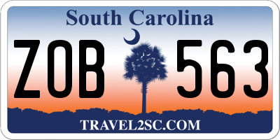 SC license plate ZOB563