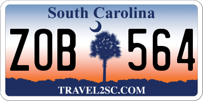 SC license plate ZOB564