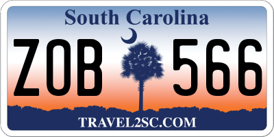 SC license plate ZOB566