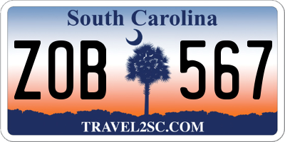 SC license plate ZOB567