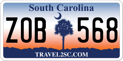 SC license plate ZOB568