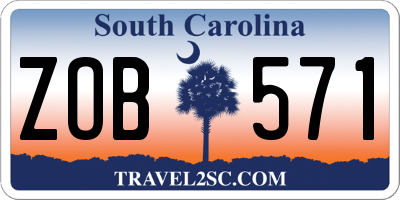 SC license plate ZOB571