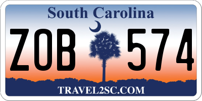 SC license plate ZOB574