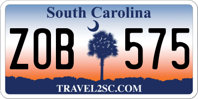 SC license plate ZOB575