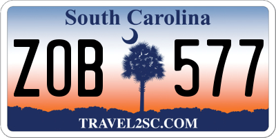 SC license plate ZOB577