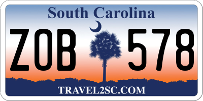 SC license plate ZOB578