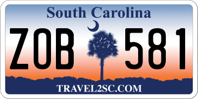 SC license plate ZOB581