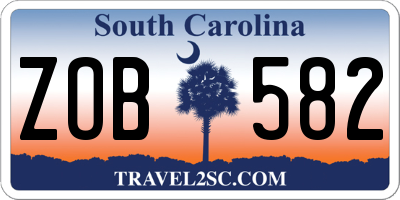 SC license plate ZOB582