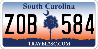SC license plate ZOB584