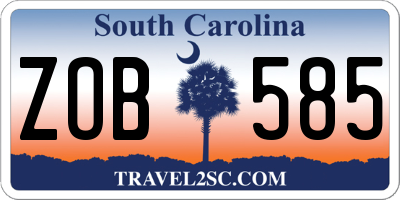 SC license plate ZOB585