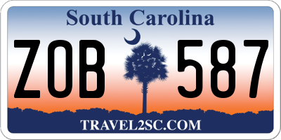 SC license plate ZOB587