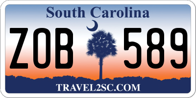 SC license plate ZOB589