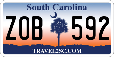 SC license plate ZOB592