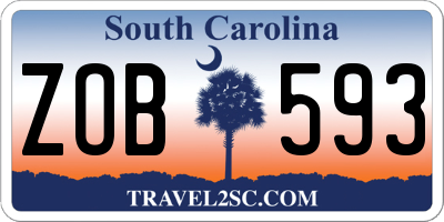 SC license plate ZOB593