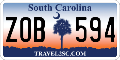 SC license plate ZOB594