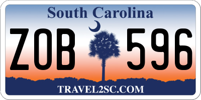 SC license plate ZOB596