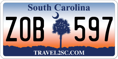 SC license plate ZOB597