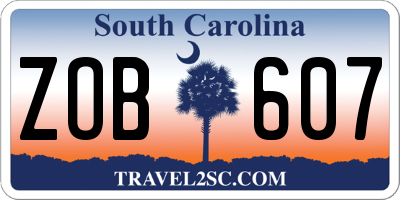 SC license plate ZOB607