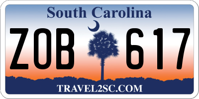 SC license plate ZOB617