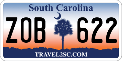 SC license plate ZOB622