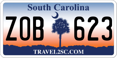 SC license plate ZOB623