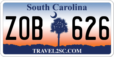 SC license plate ZOB626