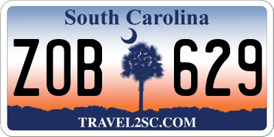 SC license plate ZOB629