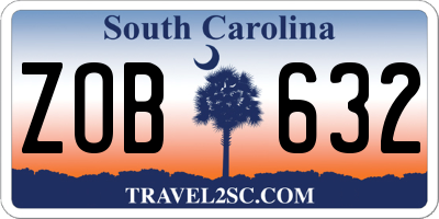 SC license plate ZOB632