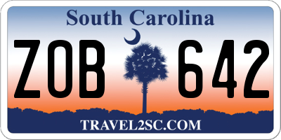 SC license plate ZOB642
