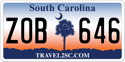SC license plate ZOB646