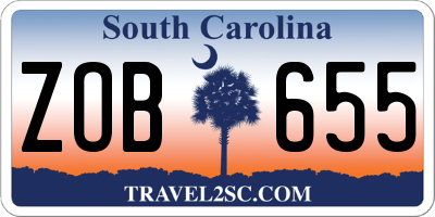 SC license plate ZOB655
