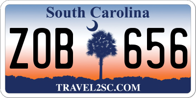 SC license plate ZOB656