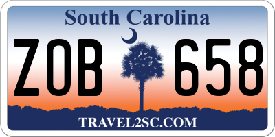 SC license plate ZOB658