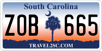 SC license plate ZOB665