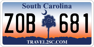SC license plate ZOB681