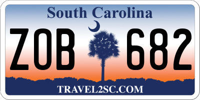 SC license plate ZOB682