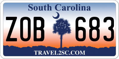 SC license plate ZOB683