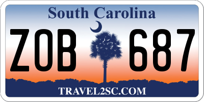 SC license plate ZOB687