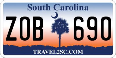 SC license plate ZOB690