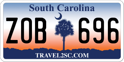 SC license plate ZOB696